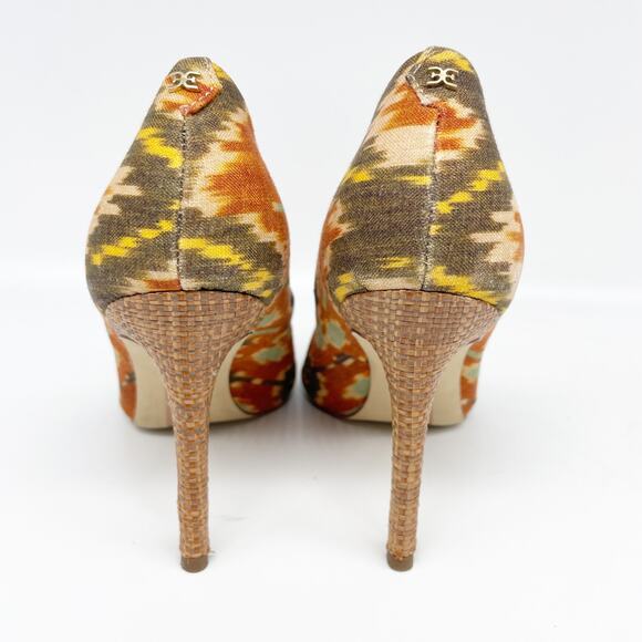 Sam Edelman Hazel Sunset Orange Multi Stiletto Heel Pointy Toe Slip On Pumps 5.5 - Picture 4 of 11